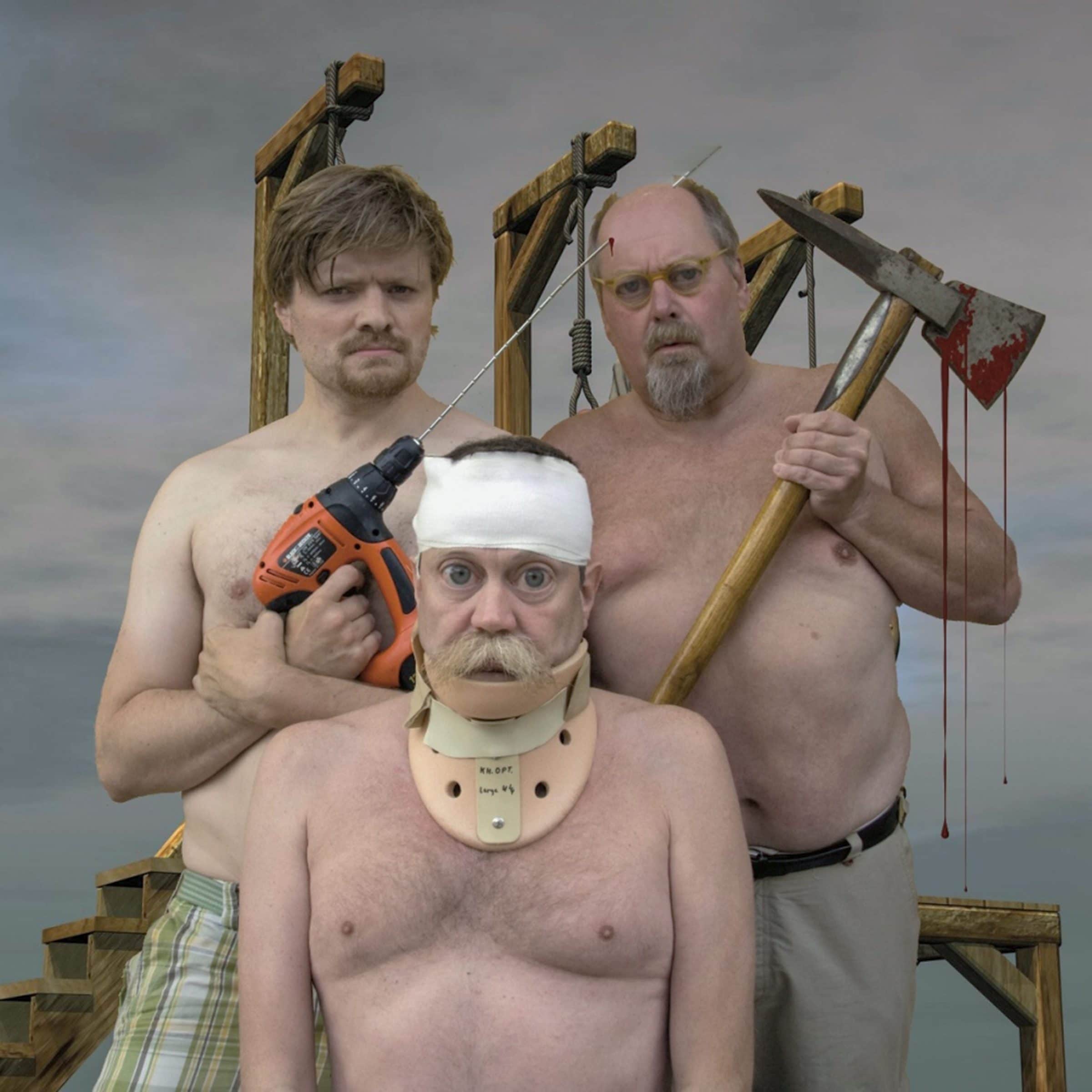 Brødrene Damp med våben og redskaber