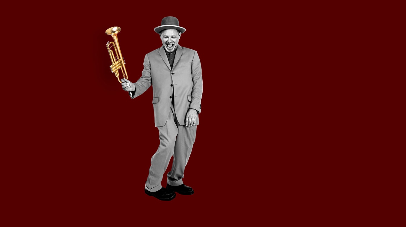 Mek Pek rød baggrund med instrument