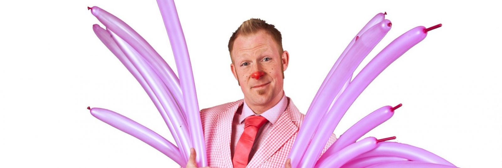 Mr. Pink med balloner - coverbillede