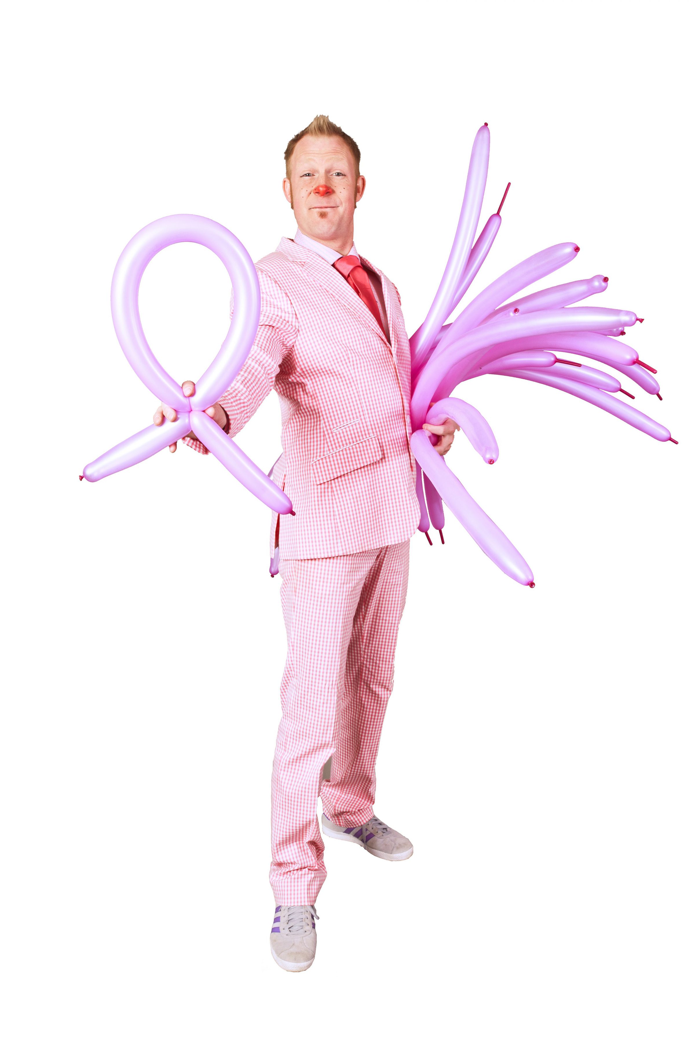 Mr. Pink med ternet jakkesæt i lyserød